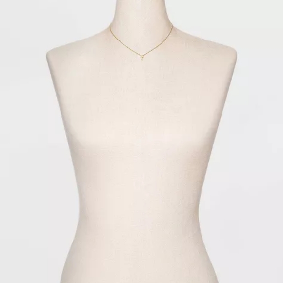 Silver Plated Gold Dipped Micro Pave Cubic Zirconia Cross Pendant Necklace - Picture 2 of 3